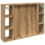 Mirror and LED wooden engineered oak artisan furniture 76x15x55cm by , Closets and storage - Ref: Foro24-857002, Price: 64,80...