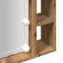 Mirror and LED wooden engineered oak artisan furniture 76x15x55cm by , Closets and storage - Ref: Foro24-857002, Price: 64,80...