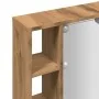 Mirror and LED wooden engineered oak artisan furniture 76x15x55cm by , Closets and storage - Ref: Foro24-857002, Price: 64,80...
