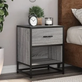 Bedside table made of gray Sonoma engineered wood, 40x31x50 cm. by , Nightstands - Ref: Foro24-848690, Price: 43,25 €, Discou...