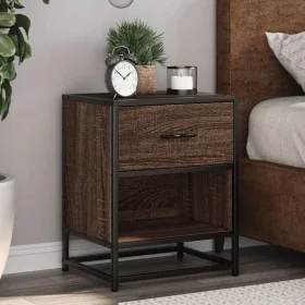 Engineered wood brown oak bedside table 40x31x50 cm by , Nightstands - Ref: Foro24-848692, Price: 43,25 €, Discount: %
