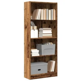 Engineered wood bookshelf in aged color, 60x24x143 cm by , Bookcases and shelves - Ref: Foro24-857819, Price: 56,68 €, Discou...