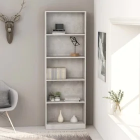 5-stufiges betongraues Sperrholzregal, 60 x 24 x 175 cm von vidaXL, Bücherregale und Regale - Ref: Foro24-800886, Preis: 80,5...