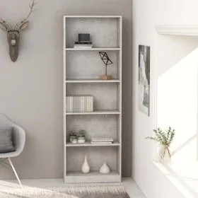 5-tier concrete gray plywood shelf 60x24x175cm by vidaXL, Bookcases and shelves - Ref: Foro24-800886, Price: 80,66 €, Discoun...