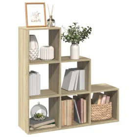Oak Sonoma wood 3-level divider bookcase 99x29x99 cm by , Bookcases and shelves - Ref: Foro24-857960, Price: 62,24 €, Discoun...