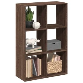 Wooden engineering brown oak divider bookcase 69.5x29x103.5cm by , Bookcases and shelves - Ref: Foro24-858018, Price: 55,65 €...