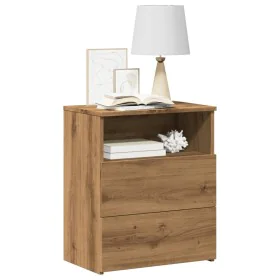 Engineered wood oak artisan bedside table 50x32x60 cm by , Nightstands - Ref: Foro24-856566, Price: 69,55 €, Discount: %