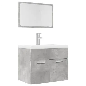 Badezimmermöbel-Set, 2-teilig, aus grauem Beton-Sperrholz. von , Badezimmermöbel - Ref: Foro24-856373, Preis: 66,56 €, Rabatt: %