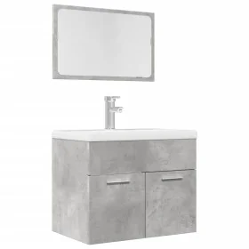 Bathroom furniture set, 2 pieces, gray plywood with concrete finish. by , Bathroom furniture - Ref: Foro24-856373, Price: 66,...