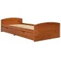 Bed frame with 2 drawers made of honey brown pine wood 90x200 cm by vidaXL, Beds and slatted bases - Ref: Foro24-322156, Pric...