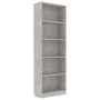 5-tier concrete gray plywood shelf 60x24x175cm by vidaXL, Bookcases and shelves - Ref: Foro24-800886, Price: 81,98 €, Discoun...