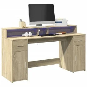 Escritorio con LED madera ingeniería roble Sonoma 160x55x91 cm von , Schreibtische - Ref: Foro24-3309431, Preis: 185,52 €, Ra...