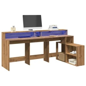 Escritorio con LED madera ingeniería artisian 200x104x91 cm by , Desks - Ref: Foro24-3309473, Price: 174,30 €, Discount: %