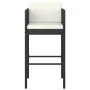 Set muebles bar jardín 3 piezas y cojines ratán sintético negro de vidaXL, Conjuntos de jardín - Ref: Foro24-3094787, Precio:...