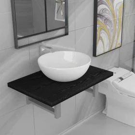 Zweiteiliges Badezimmermöbelset aus schwarzer Keramik. von , Badezimmermöbel - Ref: Foro24-279336, Preis: 80,67 €, Rabatt: %