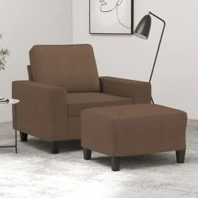 Sessel mit Hocker, brauner Stoff, 60 cm. von , Sofas - Ref: Foro24-3201146, Preis: 232,31 €, Rabatt: %