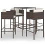 5-piece garden bar set with brown synthetic rattan cushions by vidaXL, Garden sets - Ref: Foro24-3094789, Price: 387,91 €, Di...