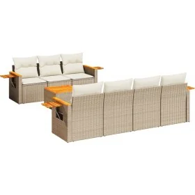 Juego de sofás de jardín con cojines beige 8 pzas ratán PE by , Garden sets - Ref: Foro24-3226646, Price: 629,45 €, Discount: %