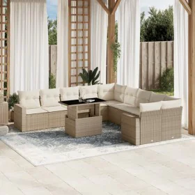 Set de sofás de jardín 11pzas con cojines ratán sintético beige von , Gartensets - Ref: Foro24-3267538, Preis: 766,03 €, Raba...