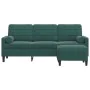 Sofá de 3 plazas con taburete de terciopelo verde oscuro 180 cm by , Sofas - Ref: Foro24-3278269, Price: 351,75 €, Discount: %