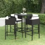 5-teiliges Gartenbar-Set und schwarze synthetische Rattankissen von vidaXL, Gartensets - Ref: Foro24-3094790, Preis: 392,91 €...