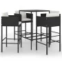 5-piece garden bar set and black synthetic rattan cushions by vidaXL, Garden sets - Ref: Foro24-3094790, Price: 392,91 €, Dis...