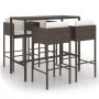 5-piece garden bar set with brown synthetic rattan cushions by vidaXL, Garden sets - Ref: Foro24-3094792, Price: 422,94 €, Di...