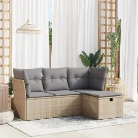 Garden sofa set with 4-piece synthetic rattan beige cushions by , Garden sets - Ref: Foro24-3325255, Price: 255,66 €, Discoun...