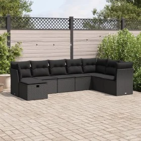 Set de sofás de jardín y cojines 8 piezas ratán sintético negro by , Garden sets - Ref: Foro24-3325331, Price: 502,91 €, Disc...