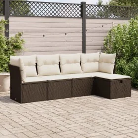 5-piece garden dining set with brown synthetic rattan cushions by , Garden sets - Ref: Foro24-3325269, Price: 319,94 €, Disco...