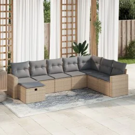 Garden sofa set with 8 pieces of synthetic beige rattan and cushions. by , Garden sets - Ref: Foro24-3325435, Price: 522,03 €...
