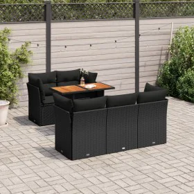 6-piece garden sofa set with black synthetic rattan cushions by , Garden sets - Ref: Foro24-3326883, Price: 449,36 €, Discoun...