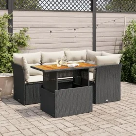 Gartenmöbel-Set 5-teilig mit schwarzen Polstern aus synthetischem Rattan von , Gartensets - Ref: Foro24-3326919, Preis: 358,5...