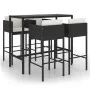 5-piece garden bar set and black synthetic rattan cushions by vidaXL, Garden sets - Ref: Foro24-3094793, Price: 436,81 €, Dis...