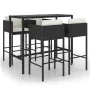 5-teiliges Gartenbar-Set und schwarze synthetische Rattankissen von vidaXL, Gartensets - Ref: Foro24-3094793, Preis: 436,81 €...