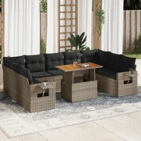 Garden sofa set with 10 pieces of synthetic gray rattan cushions by , Garden sets - Ref: Foro24-3327196, Price: 662,74 €, Dis...