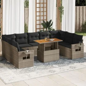 Gartensofa-Set und Kissen, 10-teilig, aus grauem Kunst-Rattan. von , Gartensets - Ref: Foro24-3327196, Preis: 662,74 €, Rabat...