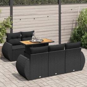6-piece garden sofa set with black synthetic rattan cushions by , Garden sets - Ref: Foro24-3327212, Price: 468,81 €, Discoun...