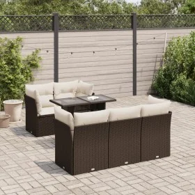 Set of 6 garden sofas and brown synthetic rattan cushions by , Garden sets - Ref: Foro24-3326104, Price: 481,57 €, Discount: %