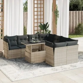 Set muebles jardín 9 pzas y cojines ratán sintético gris claro de , Conjuntos de jardín - Ref: Foro24-3326133, Precio: 673,03...