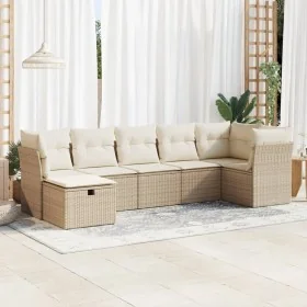 Garden set with 7 pieces of sofas and beige synthetic rattan cushions. by , Garden sets - Ref: Foro24-3325304, Price: 478,16 ...