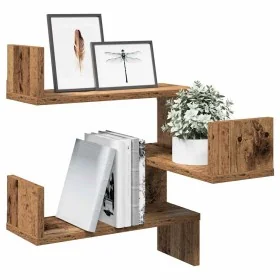 Estantería de pared de esquina madera envejecida 40x40x49,5 cm de , Estantes y estanterías - Ref: Foro24-856606, Precio: 27,0...