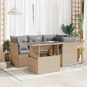 Gartensofa-Set mit 5-teiligen Kissen aus synthetischem Rattan in Beige. von , Gartensets - Ref: Foro24-3326150, Preis: 380,52...