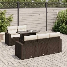 Set sofás de jardín 6 piezas y cojines ratán sintético marrón de , Conjuntos de jardín - Ref: Foro24-3326254, Precio: 492,57 ...