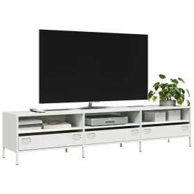 Mueble para TV acero laminado en frío blanco 202x39x43,5 cm de , Muebles TV - Ref: Foro24-851351, Precio: 172,63 €, Descuento: %