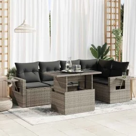 Set of 6 garden furniture and cushions synthetic rattan gray by , Garden sets - Ref: Foro24-3326481, Price: 435,58 €, Discoun...