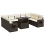 Set of 10 garden sofas and cushions synthetic rattan brown by , Garden sets - Ref: Foro24-3326544, Price: 715,22 €, Discount: %