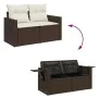 Set of 10 garden sofas and cushions synthetic rattan brown by , Garden sets - Ref: Foro24-3326544, Price: 715,22 €, Discount: %