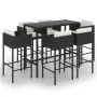 7-piece garden bar set and black synthetic rattan cushions by vidaXL, Garden sets - Ref: Foro24-3094796, Price: 592,84 €, Dis...