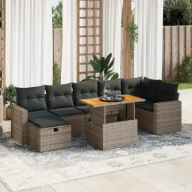 Set sofás jardín y cojines 5 pzas ratán sintético acacia gris by , Garden sets - Ref: Foro24-3328012, Price: 531,20 €, Discou...